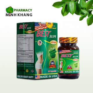 [HÀNG CHÍNH HÃNG] Giảm cân Best Slim Collagen, giúp giảm cân, giảm Cholesterterol (Lọ 40 viên)