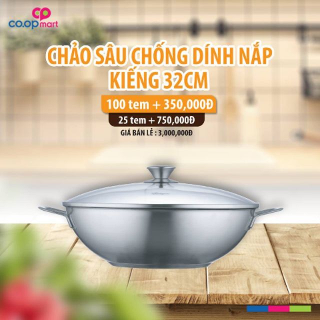Chảo sâu chống dính nắp kiếng 32cm Fontignac  thương hiệu Pháp