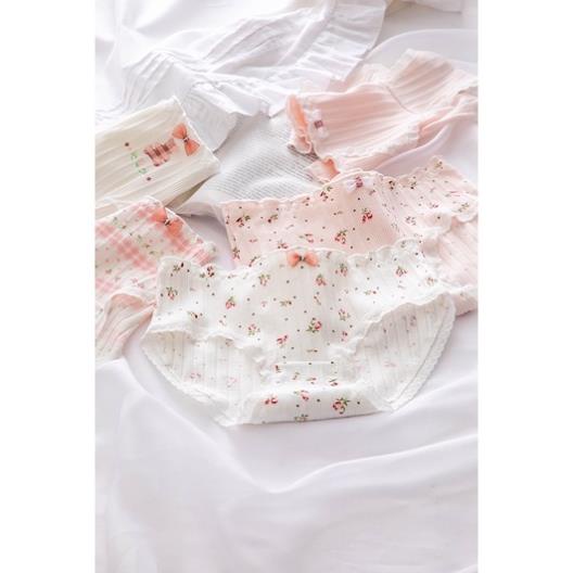 ❤️ ❤️Quần Lót Nữ Cotton Gân Tăm Hoa Hồng Thời Trang Dễ Thương 0136❤️ ❤️