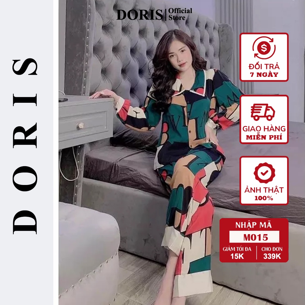 Đồ bộ mặc nhà pijama kiểu cánh dơi vải lụa mango - DORIS ĐỒ BỘ NỮ