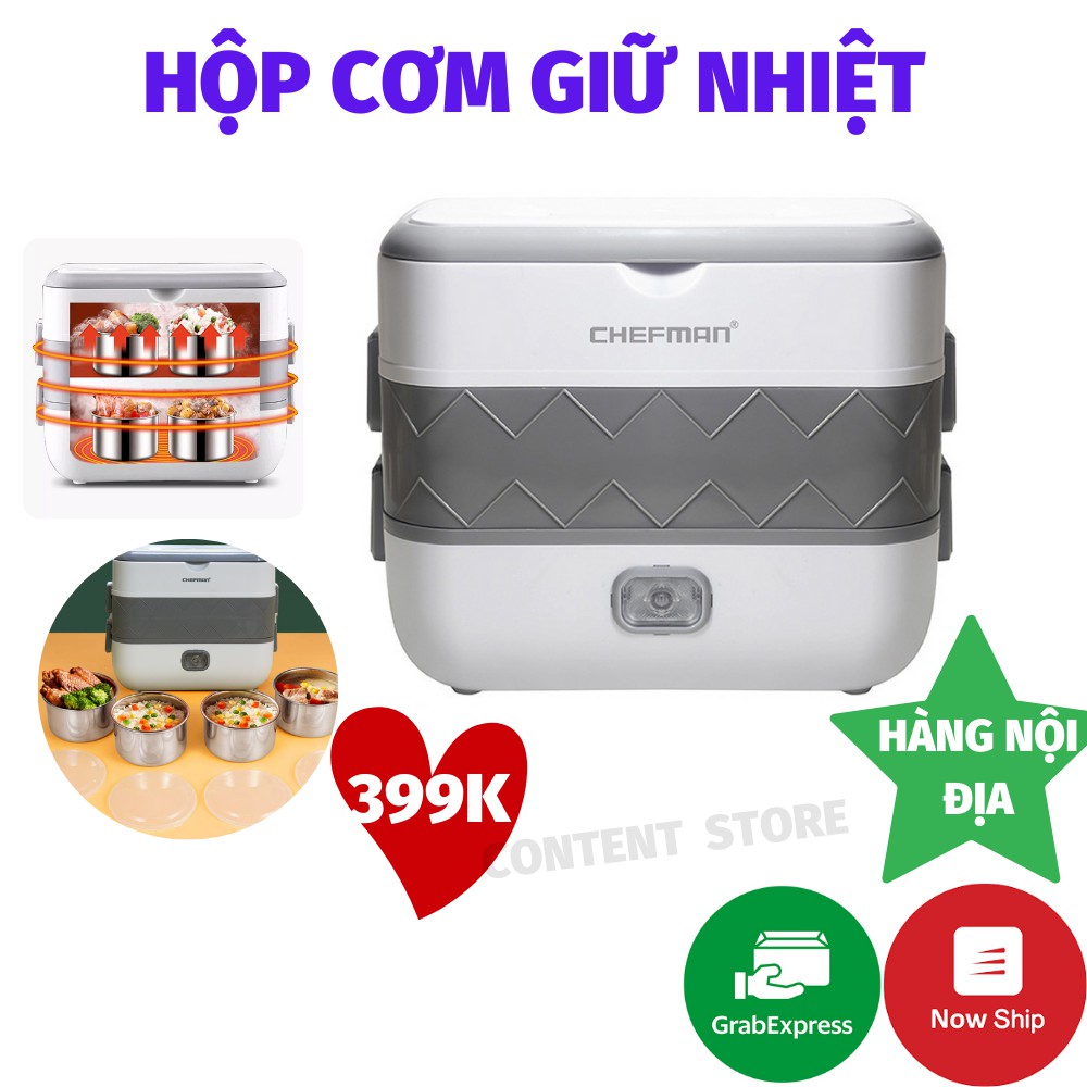 Hộp Cơm Hâm Nóng Chefman CM-121i 2 Tầng Tiện Dụng