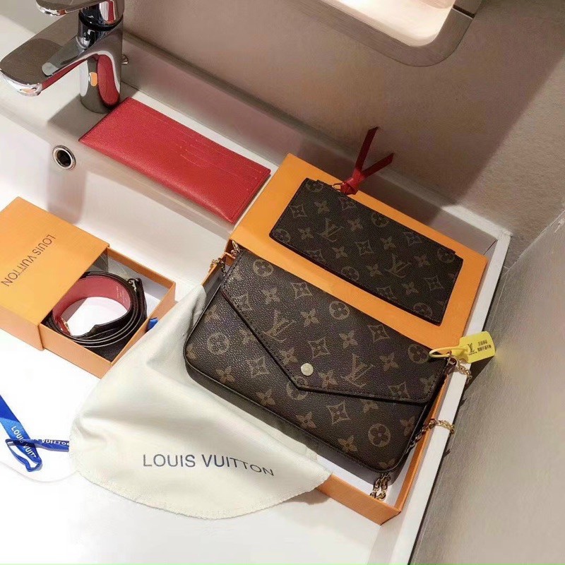 [Mã WAST10K giảm 10K đơn bất kỳ] [SET 3 CHI TIẾT MỚI] Set túi 3 món kèm có 2 dây đeo ví size 20(có hộp)