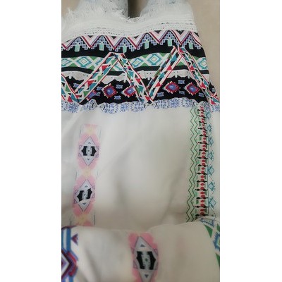 Áo choàng đi biển thổ cẩm tua rua dài/ áo sơ mi