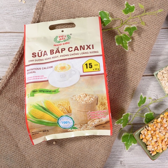 Ngũ cốc sữa bắp canxi Việt Đài loại lớn gói 600g