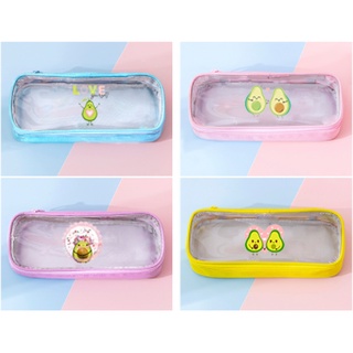 Hộp bút trong in hình quả bơ avocado HBTI13 hộp bút dễ thương