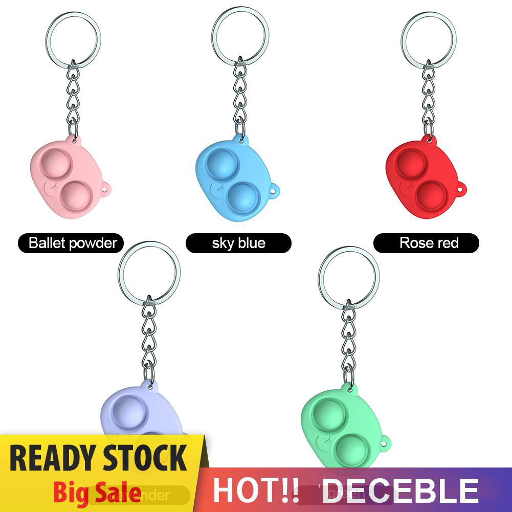 Pop It Fidget Đồ chơi Mini Bear Push Bubble Sensory Hand Fidget Autism Pressure Reliever Keychain