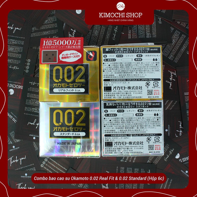 Combo bao cao su Okamoto 0.02 Real Fit & 0.02 Standard