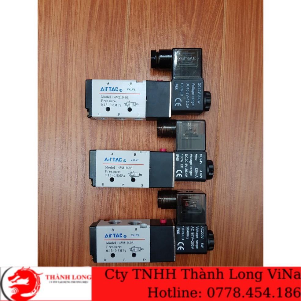 Van điện từ khí nén 4V210-08 Airtac 12V 24V 220V .