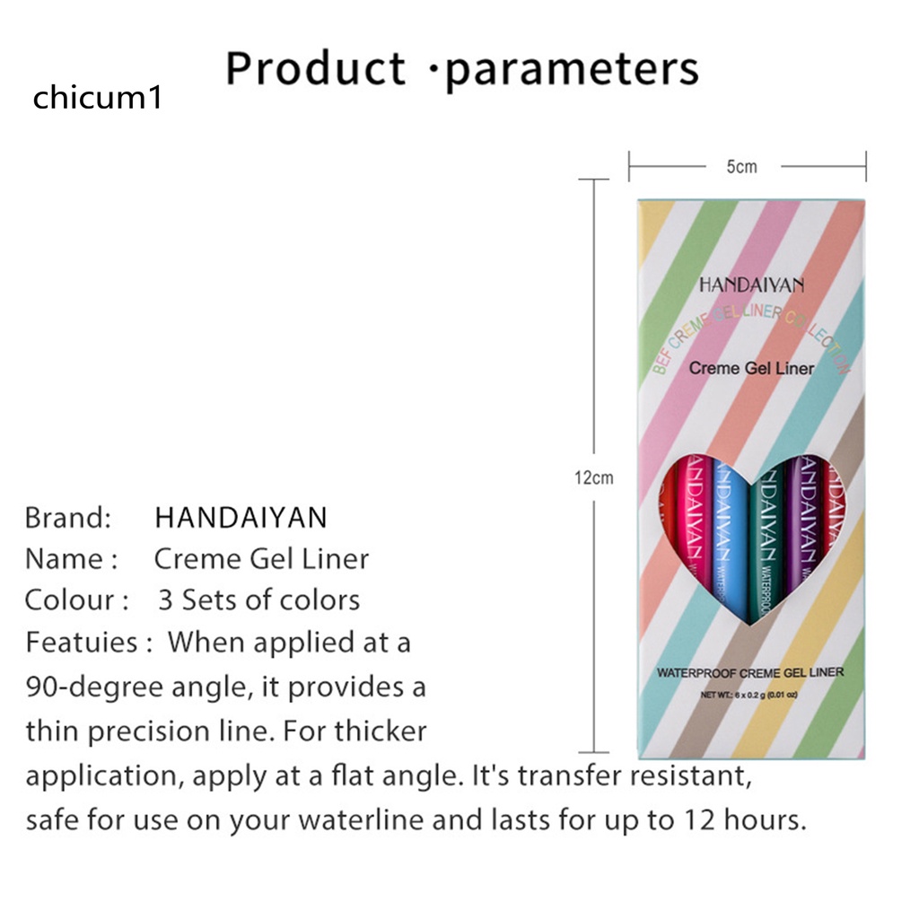 Set 6 gel kẻ mắt nhiều màu sắc thời trang
 | BigBuy360 - bigbuy360.vn