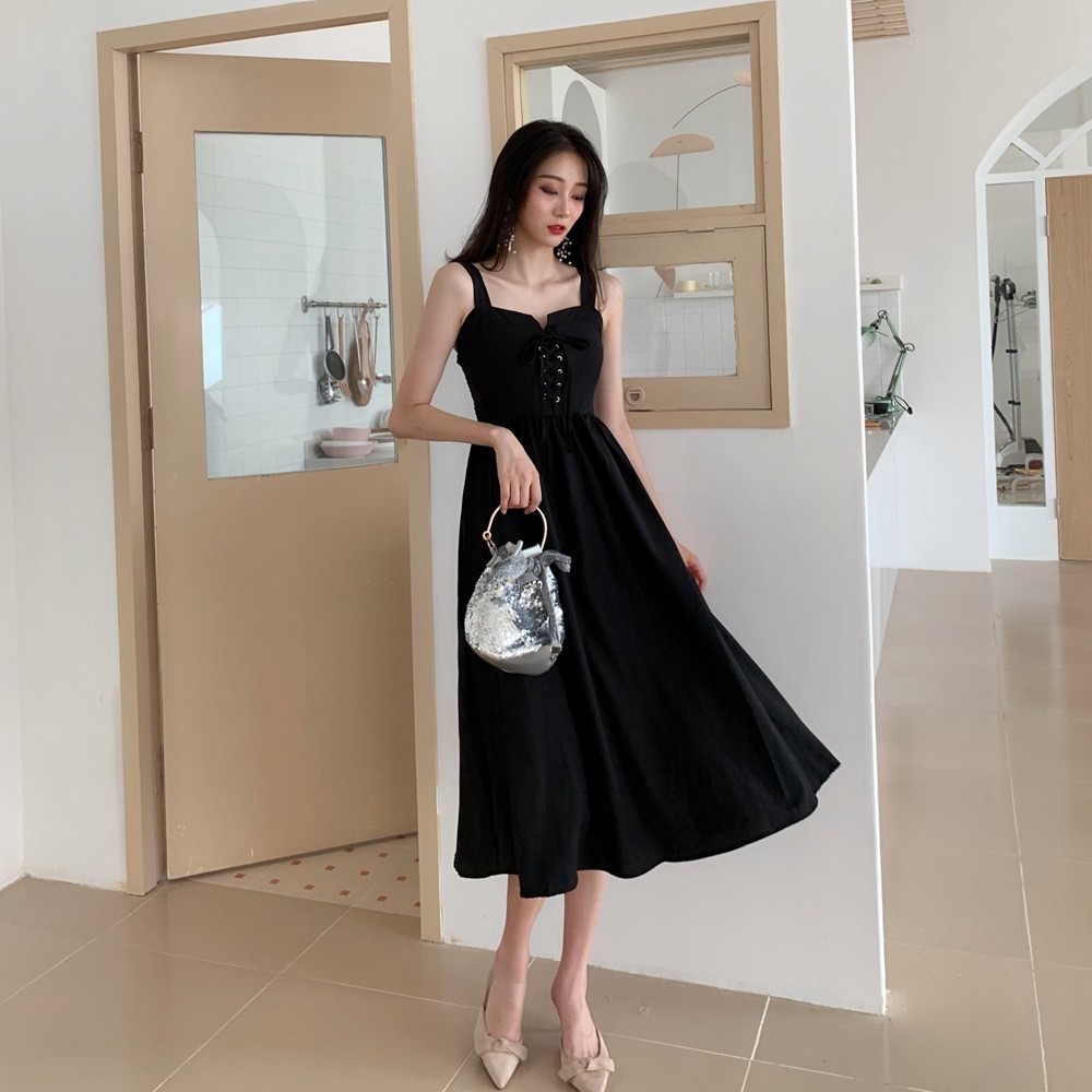 Váy Yếm Lụa Quảng Châu Đan Dây Ngực Siêu Xinh M655 - Lolla_Fashion