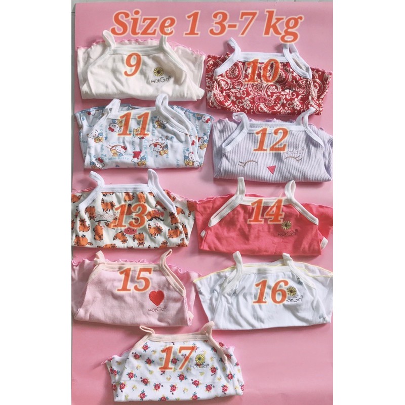 Bộ thun mát hai dây Hotga cho bé gái xinh iu 4-12kg ( chọn mẫu )