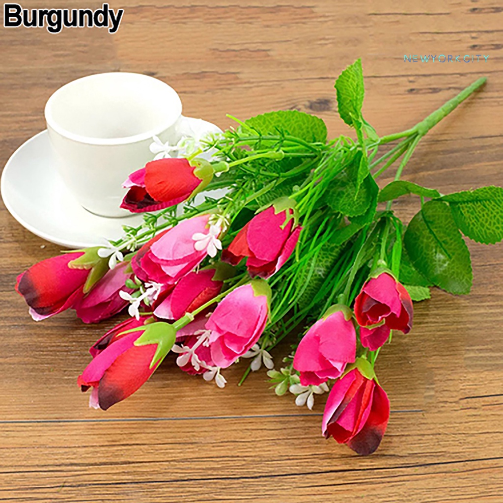 1 Bó 15 Bông Hoa Tulip Nhân Tạo Bằng Lụa Thân Thiện Với Môi Trường Trang Trí Nhà Cửa/Tiệc Cưới