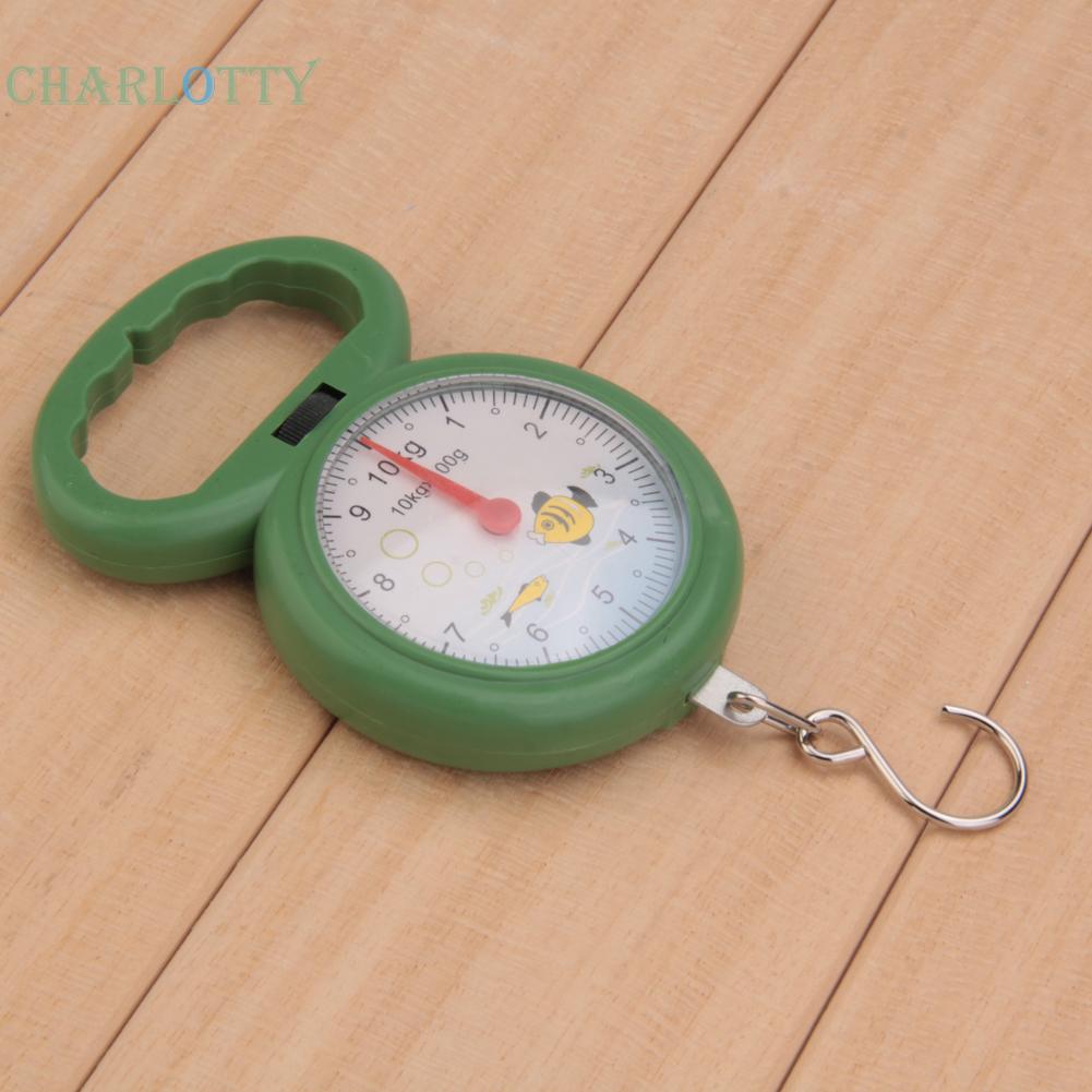 (CHA)Household 10kg Weighing Portable Numeral Pointer Spring Balance Hanging Scale