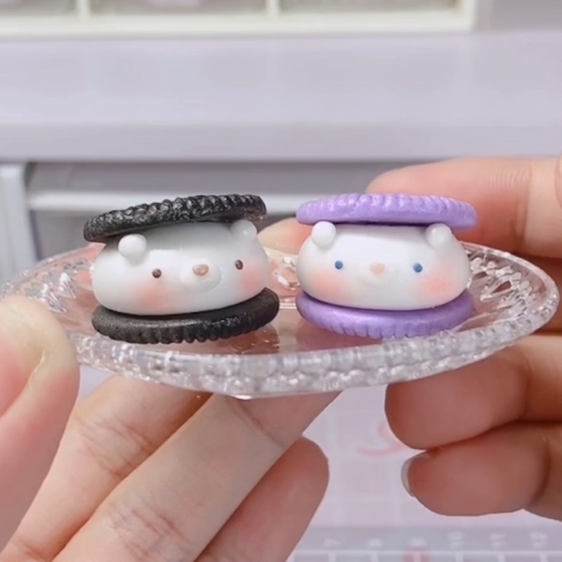 Mô hình charm bánh oreo gấu mini
