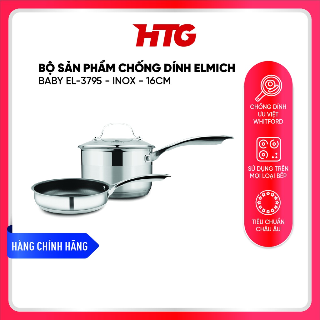 Bộ Sản Phẩm Chống Dính ELMICH Baby EL-3795 - Inox - 16cm