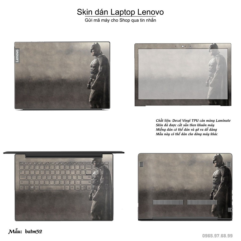 Skin dán Laptop Lenovo in hình Người dơi _nhiều mẫu 3 (inbox mã máy cho Shop)