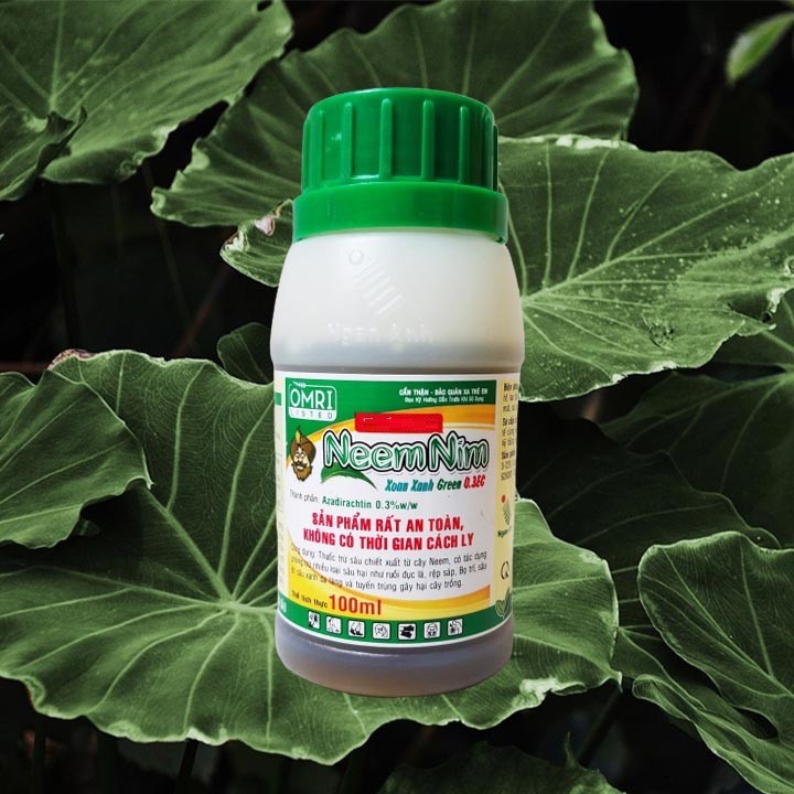 NEEM Nim 0.3EC chai 100ml - Chế phẩm sinh học trừ Rệp sáp, Ruồi đục lá, Nhện đỏ, Sâu tơ, Sâu xanh, Bọ cánh tơ