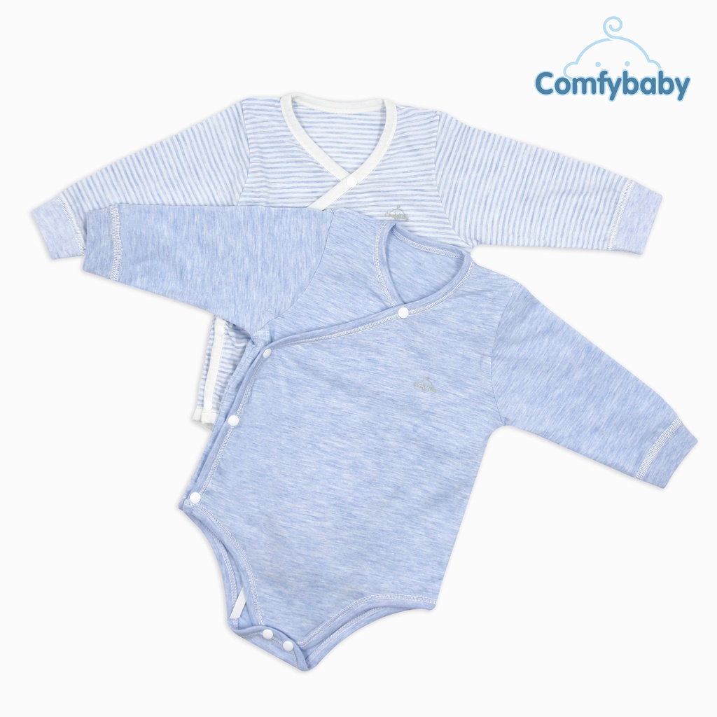 Set bodysuit giữ ấm ngực dài tay 2 món 100% Cotton cho bé ComfyBaby size từ 0-12 tháng hàng chính hãng