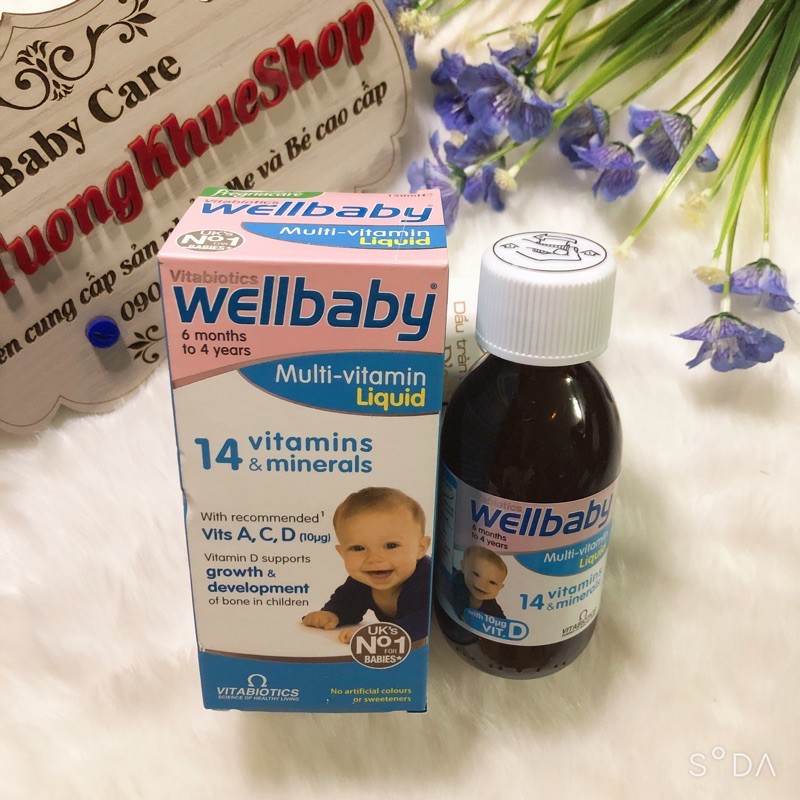 Date 10/22 Wellbaby Multivitamin Liquid 150ml - Vitamin tổng hợp cho bé 6th đến 4 tuổi