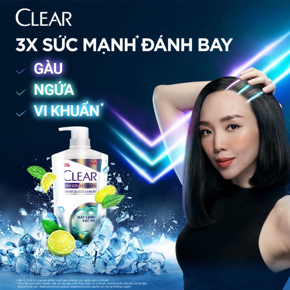 Dầu gội đầu Clear Cho Tóc Sạch Gàu Và Thơm mát suốt 24 Giờ 630g.