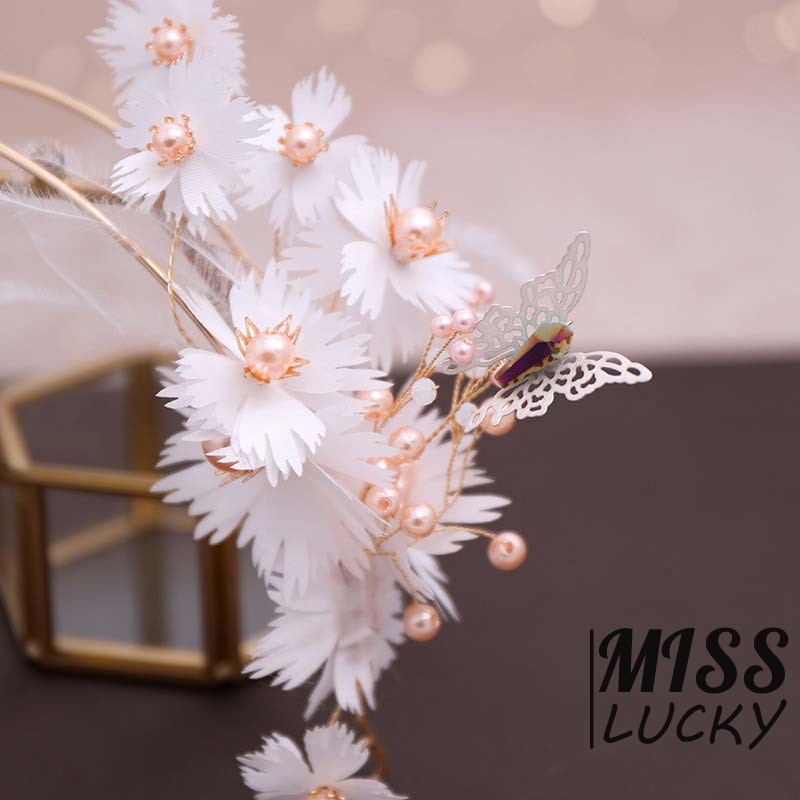 Phụ kiện cài tóc phong cách Hàn Quốc thanh tú cho cô dâu