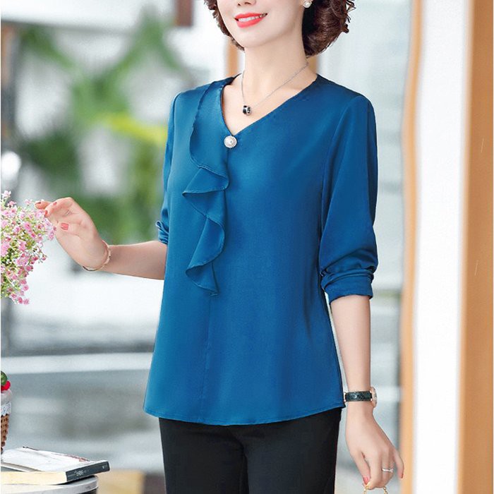 GOTI - Áo Trung Niên Nữ BigSize Dáng Suông Rộng Tay Lỡ Cao Cấp Cho Mẹ Tuổi 50 Tuổi 60 3A05 3A01 3A06