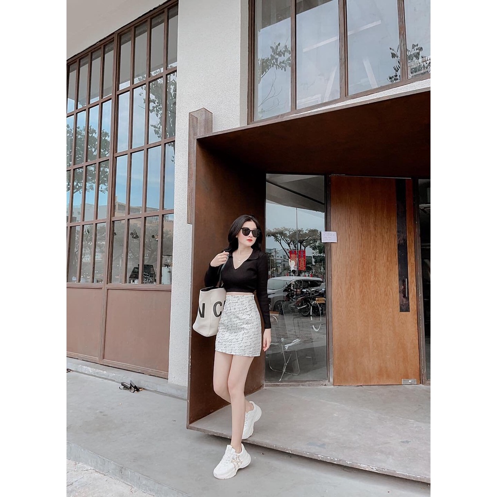 Chân váy chữ A FM Style chân váy body ngắn hoạ tiết chữ cá tính năng động hiện đại 2107020 | BigBuy360 - bigbuy360.vn