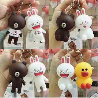 Móc khóa gấu brown và thỏ cony