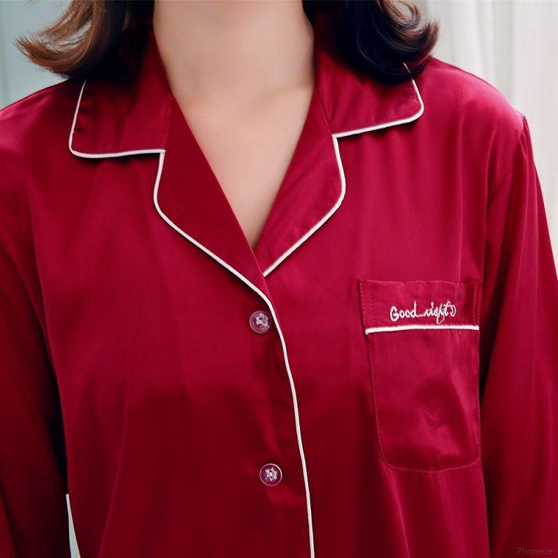 Bộ đồ ngủ màu trơn dài tay thời trang nam nữ | BigBuy360 - bigbuy360.vn