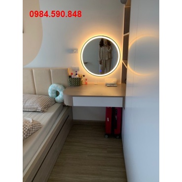 Gương tròn treo tường đèn led cảm ứng cao cấp D40cm (Vietnamese House)