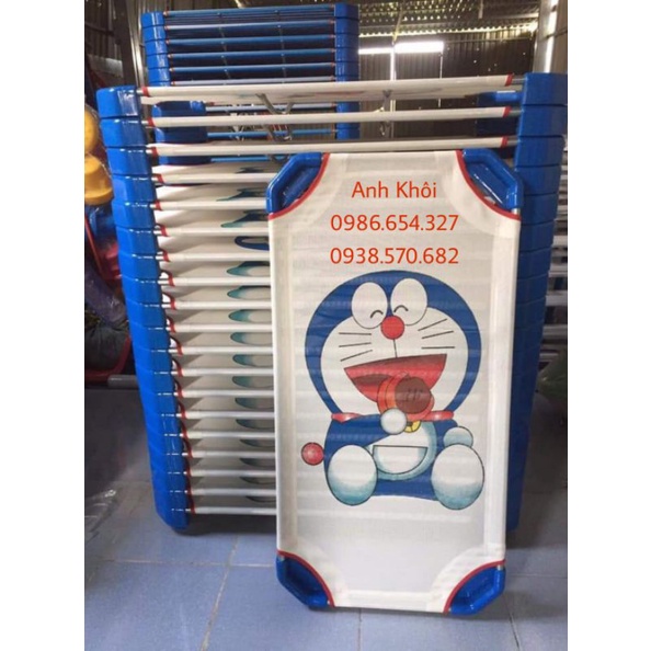 Giường lưới Doremon 60*120*10cm có 2 thanh đỡ inox