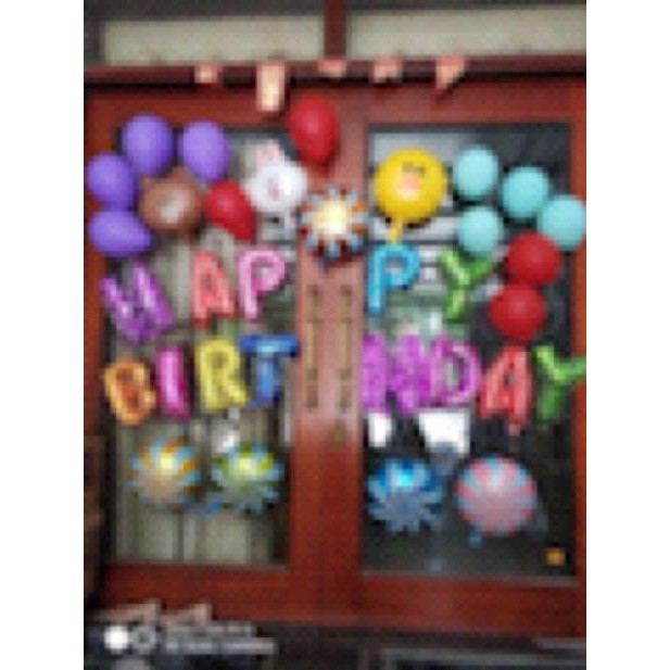 Sét bóng happy birthday kèm bơm
