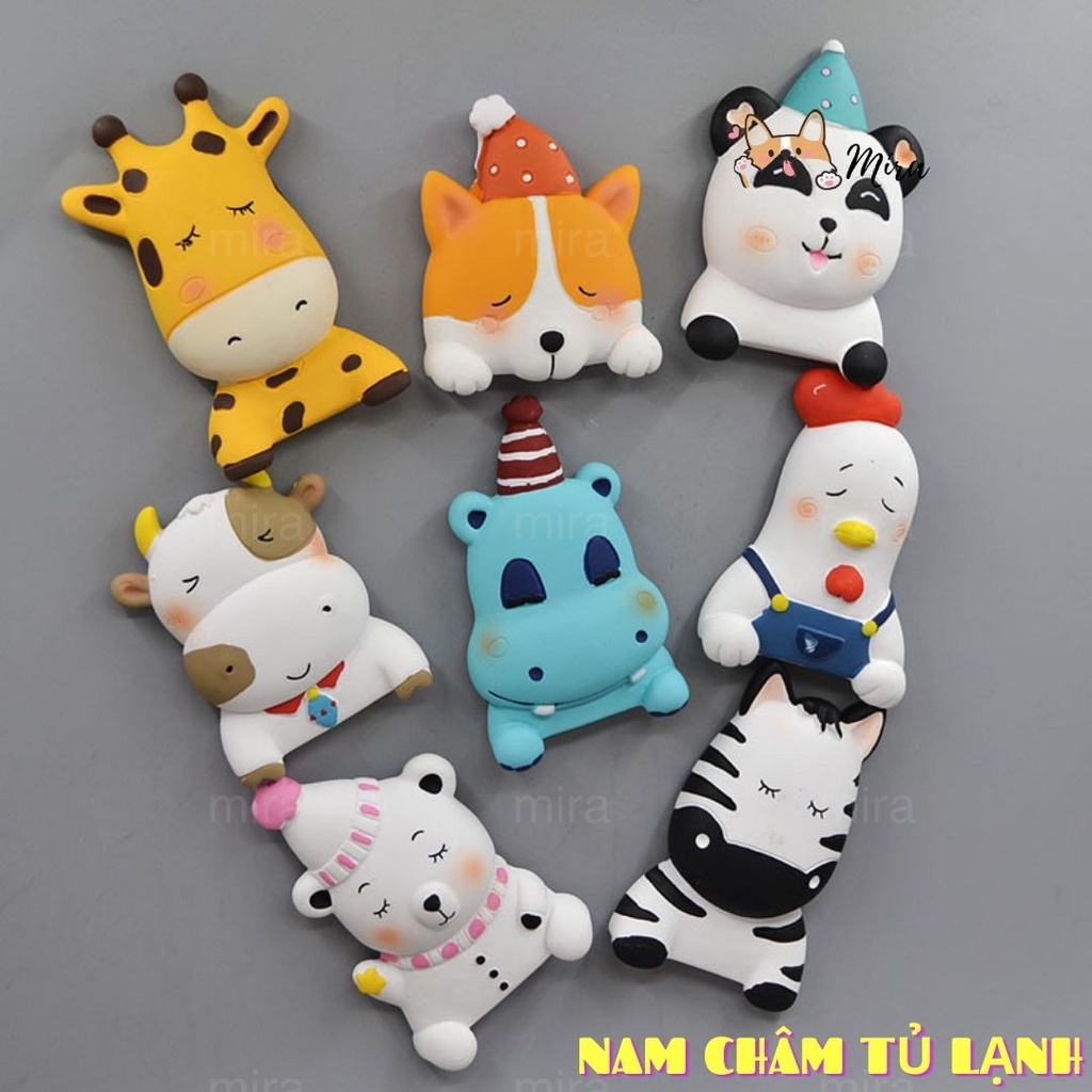 Nam Châm Tủ Lạnh 3D Động Vật Bắc Âu Trang Trí Bếp, Decor Bàn Học, Bàn Làm Việc, Đính Note MIRA-3D68018