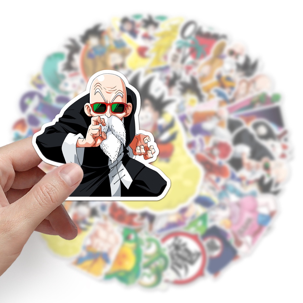 Combo 30 Sticker Chống Nước Decal Dán Điện Thoại Laptop Mũ Vali Đàn Guitar Sổ Tay Bình Nước [Dragon Ball]