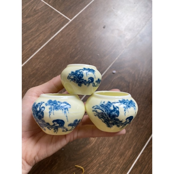 Combo 3 cóng sứ chào mào Halosung cóng cho chim ăn phụ kiện lồng chim PK123