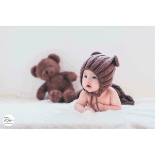 Mũ len tai chuột cho bé