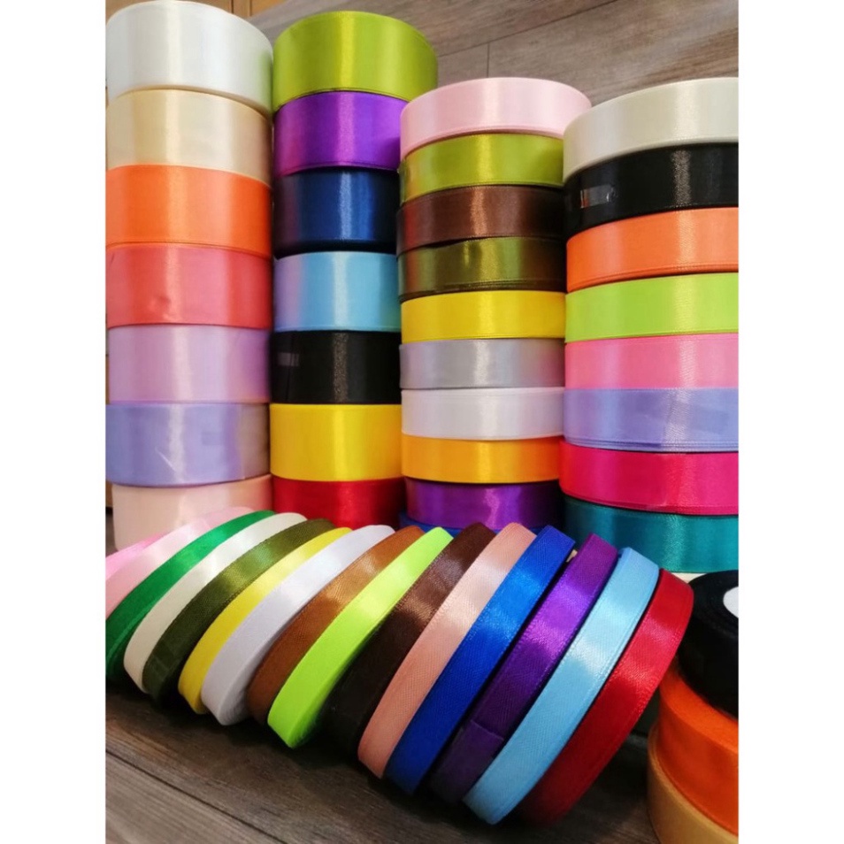 Ruy băng lụa cuộn dài 22m bản rộng 1cm/2cm/4cm đủ màu sắc - phụ kiện làm hoa, hoa giả, cây giả,hangthuan87