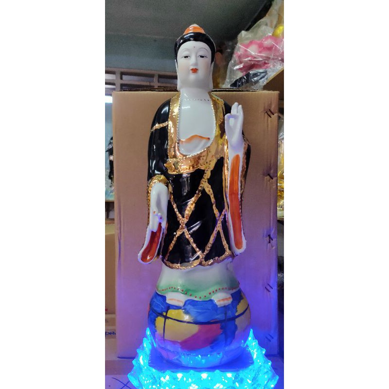Tôn tượng Đức mẹ Diêu Trì địa Mẫu cao 50 cm + đế bông sen đèn led