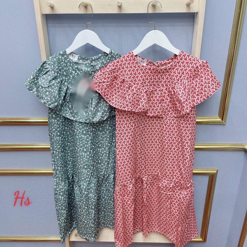 [HÀNG HÓT, MẾN TẶNG QUÀ XINH] ĐẦM, VÁY VOAN HOA ĐUÔI CÁ 2 MÀU XANH HỒNG DUYÊN DÁNG, NỮ TÍNH XINH LUNG LINH TEENS FASHION