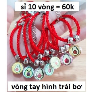 Vòng tay hình trái bơ : 10 cái = 60k [ dây đỏ / dây đen ]