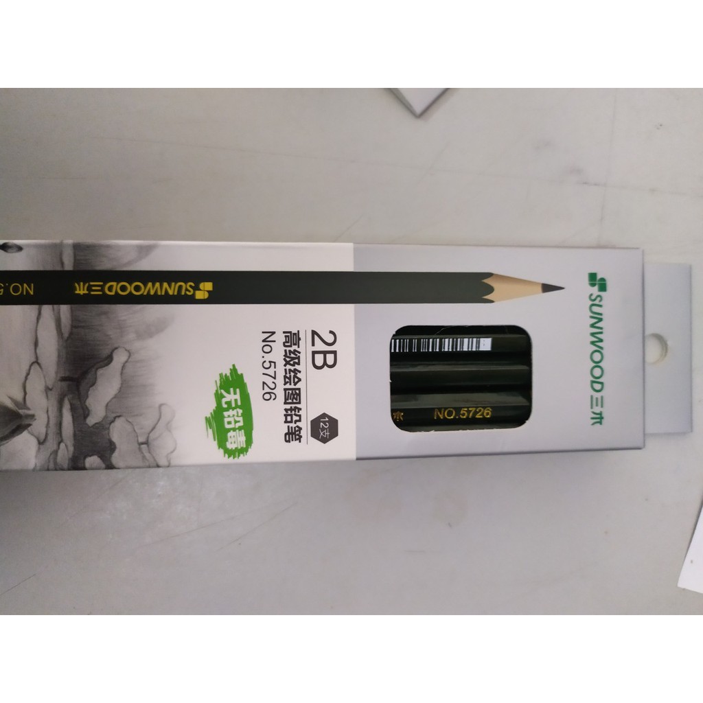 Vỉ12c Bút chì 2B cao cấp Sunwood 5726