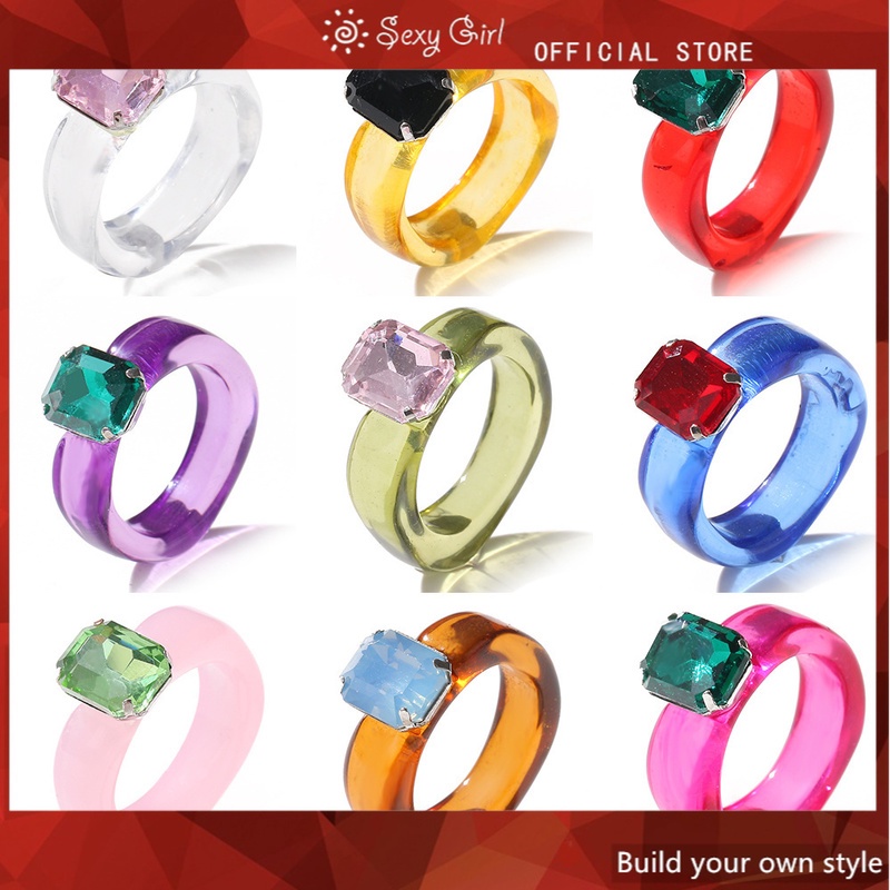 Nhẫn Đeo Ngón Tay Trong Suốt Đính Đá Dễ Thương Cho Nữ