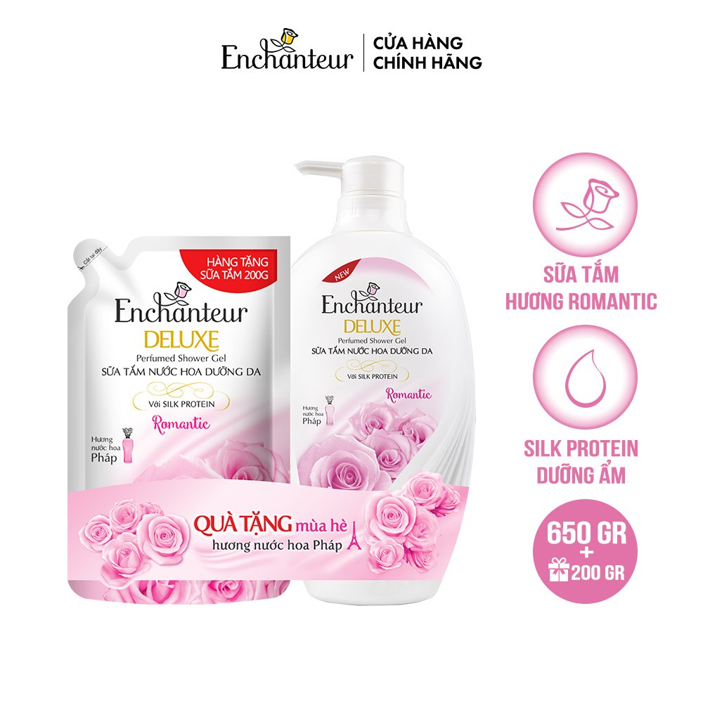 [TẶNG Chai 150g/Túi 450g] Sữa tắm hương nước hoa Pháp Enchanteur Deluxe 650g / 900g -Lưu hương 24H (Tặng mùi ngẫu nhiên) | BigBuy360 - bigbuy360.vn