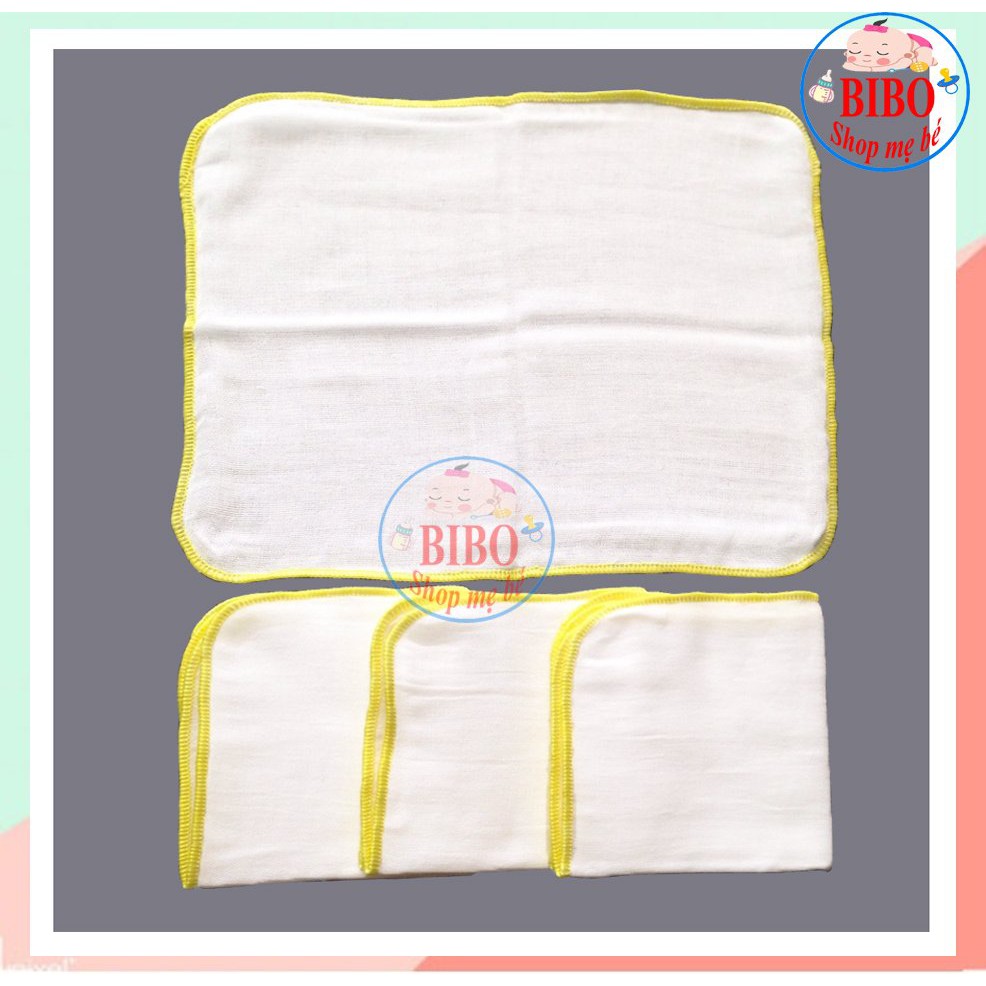 (Khăn dày) Khăn Xô Cho Bé Sơ Sinh, Khăn Sữa Nhật 5 Lớp 100% Cotton Tự Nhiên Set 10c