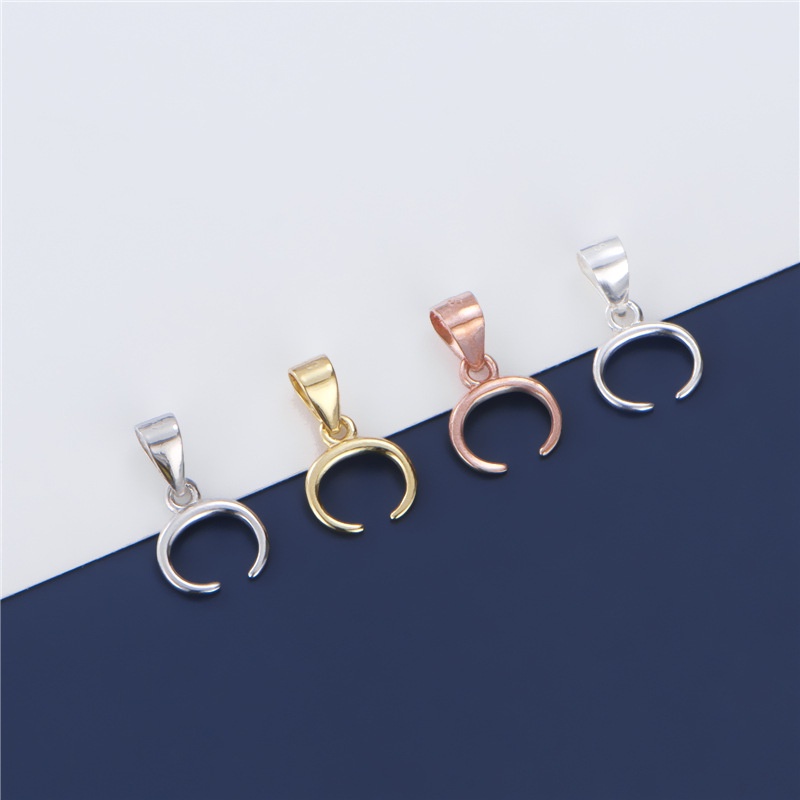 Mặt Dây Chuyền Tròn Bằng Bạc 925 Mạ Vàng / Bạc Làm Thủ Công DIY