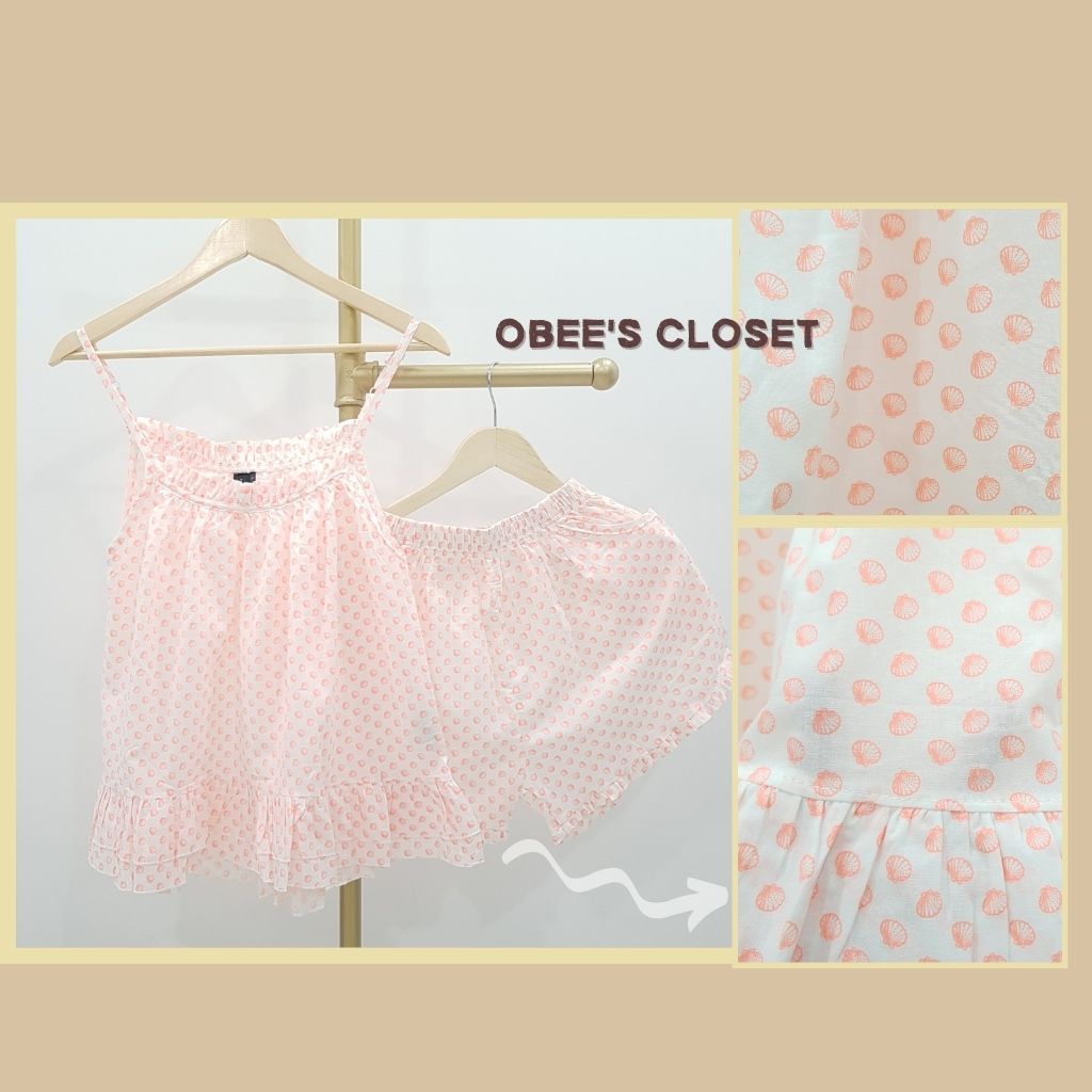 Đồ bộ đùi nữ Obee's Closet Bộ 2 dây kate mặc nhà mùa hè