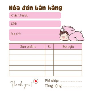 Hoá đơn nhỏ dễ thương 100 trang