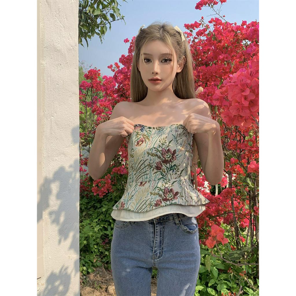 Áo Croptop Trễ Vai Thiết Kế Mới Quyến Rũ Thời Trang Dành Cho Mùa Hè