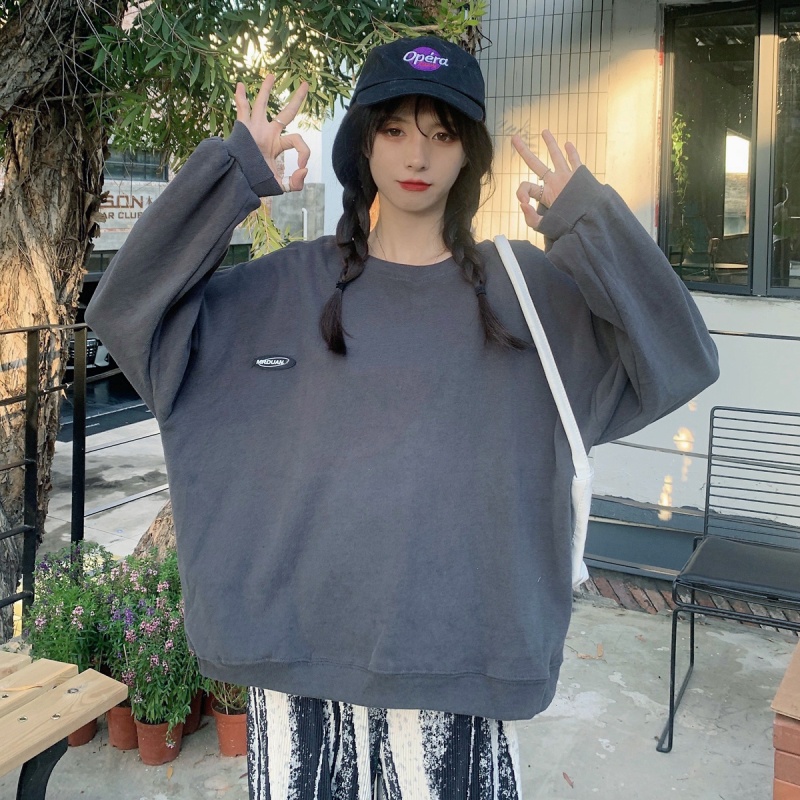 SUXI Áo Sweater Tay Dài Cổ Tròn Thời Trang Mùa Thu Hàn Quốc Cho Nữ