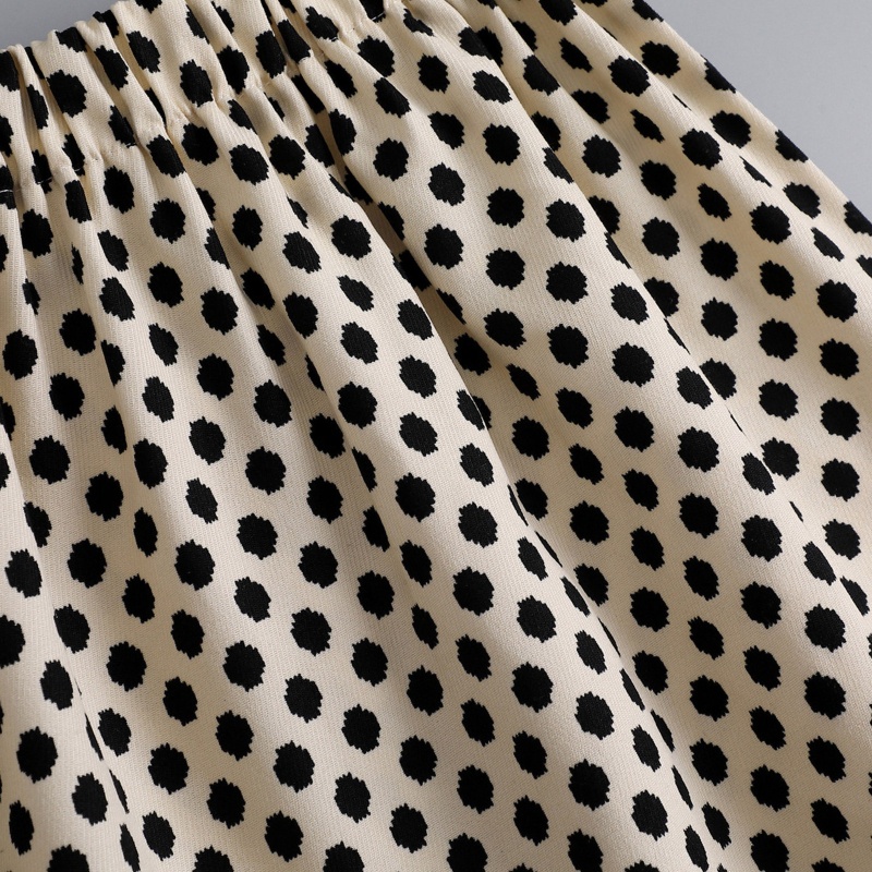 Áo Sơ Mi Giả Nối Dài Phối Chân Váy Chấm Bi Thời Trang Cho Nữ